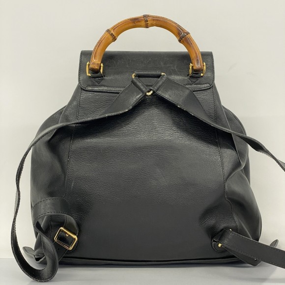 Gucci Backpack/Daypack Bamboo 003 2058 0016 Leather Black Women's - Picture 16 of 16